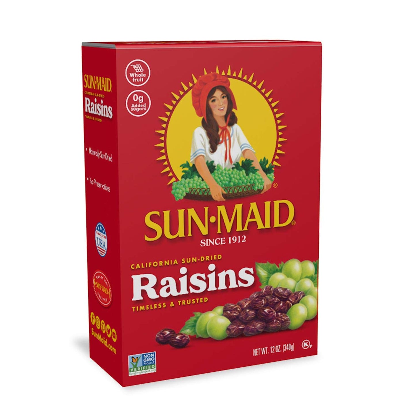 Sun-Maid California Sun-Dried Raisins - 12 Oz Sharing-Size Box - Dried Fruit Snack For Lunches, Snacks, And Natural Sweeteners