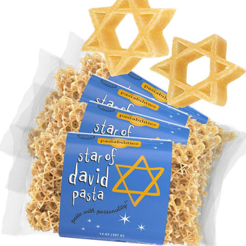 Pastabilities Fun Shaped Pasta for Kids - Star of David Shaped - Kosher Star Holiday Theme, Non-GMO Natural Wheat Pasta, All-Nat