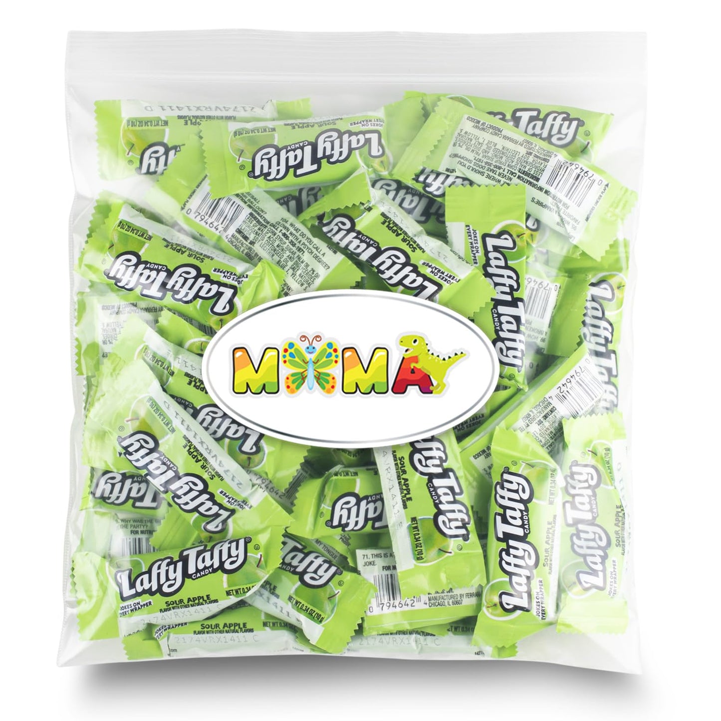 Laffy Taffy Gluten-Free Tangy Halloween Candy - (3Lb) Sour Green Apple Deliciously Stretchy Candy For Snacking And Sharing - Taf