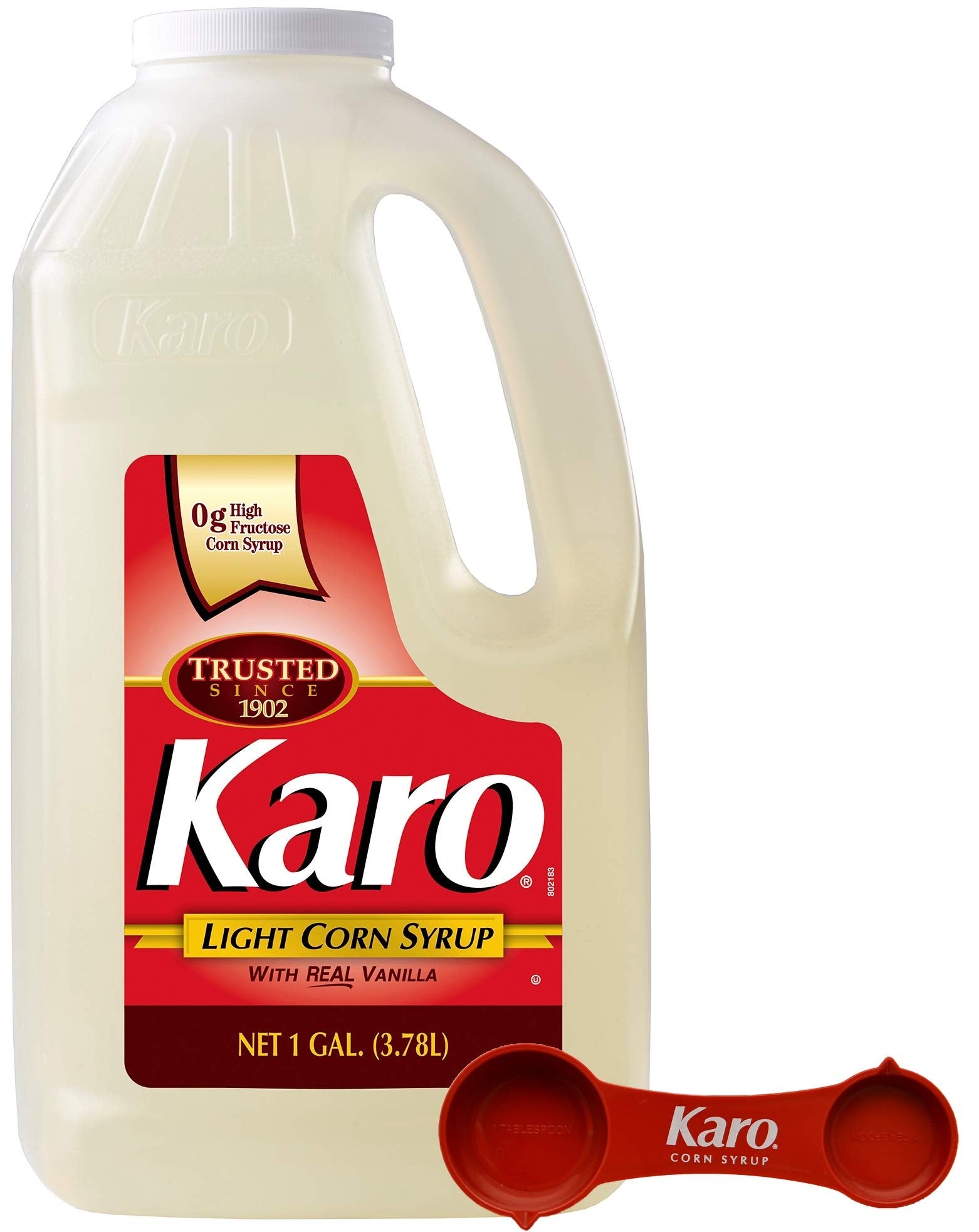KARO Light Corn Syrup with Real Vanilla - 1 Gallon Bottle, Includes Measuring Spoon, 128 Fl Oz