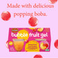 Del Monte Bubble Fruit Gel Peaches and Boba in Strawberry Flavored Gel, 4.5oz (24 Count) | Real Fruit & Popping Boba Pearls, Lun