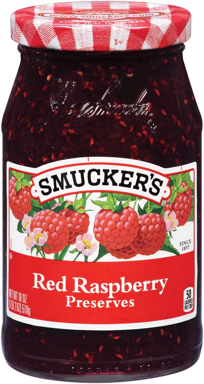 Smucker's, Preserves, 18oz Glass Jar (Pack of 2) (Choose Flavors Below) (Red Raspberry)