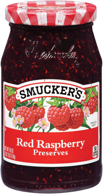 Smucker's, Preserves, 18oz Glass Jar (Pack of 2) (Choose Flavors Below) (Red Raspberry)