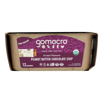 Gomacro Organic Macrobar - Peanut Butter Chocolate Chip -2.5 Oz (Pack Of 12)