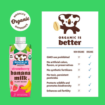 Mooala Strawberry Bananamilk Organic Shelf Stable 237 mL Case 12