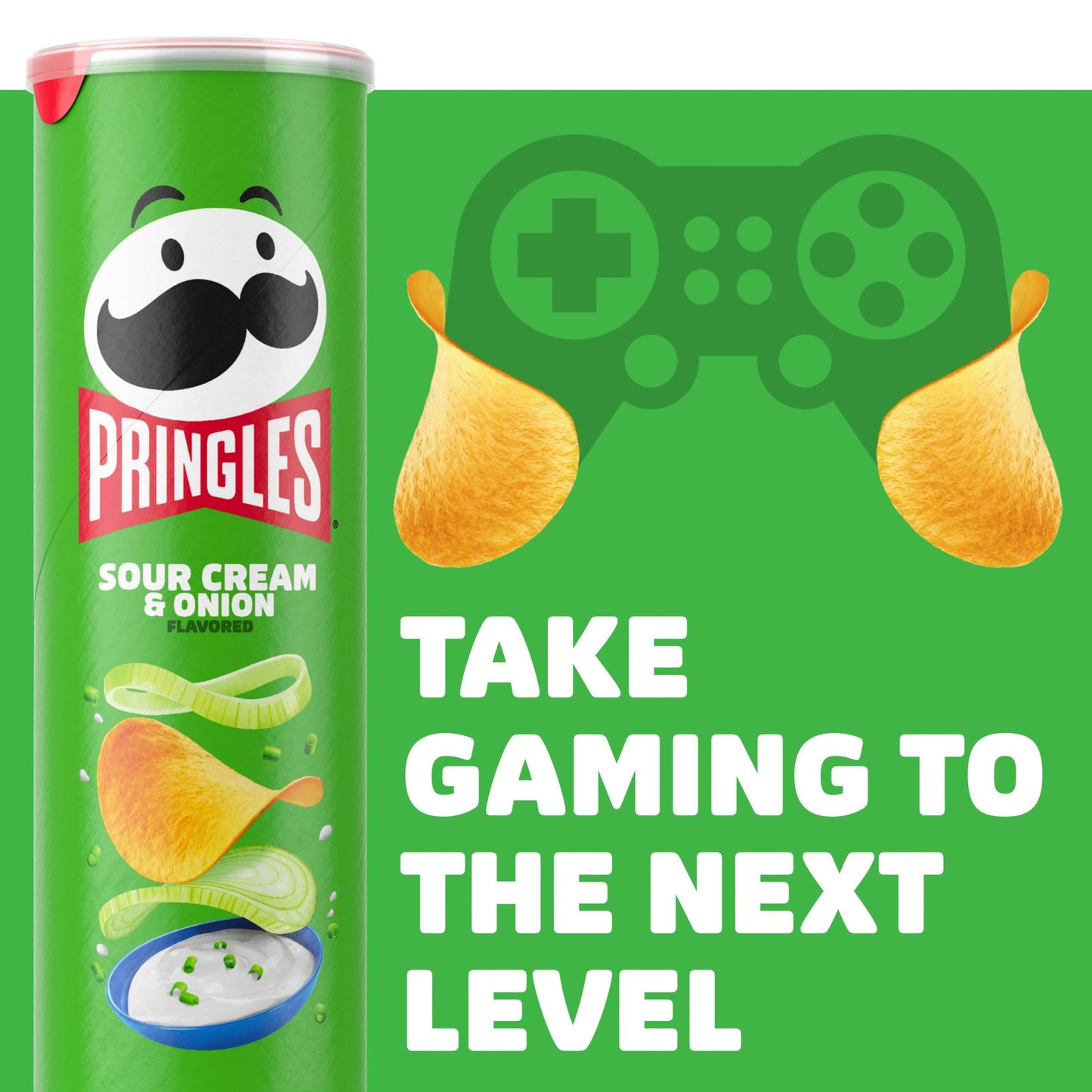 Pringles Potato Crisps Chips, Lunch Snacks, On-The-Go Snacks, Sour Cream And Onion, 5.5Oz Can (1 Can)