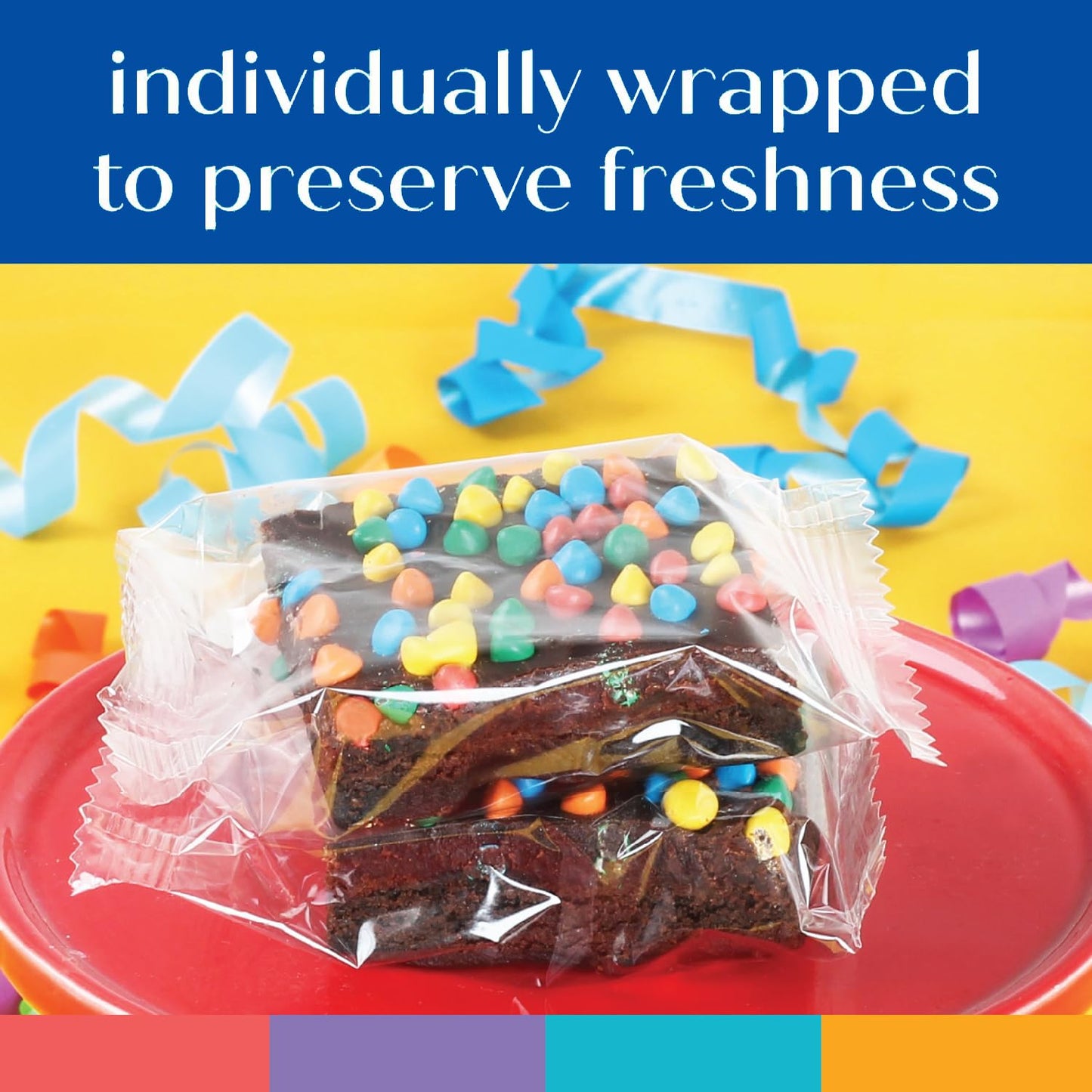 Happy Holidays Brownies Chocolate Food Gift Individually Wrapped For Men Women Package 4 Pack Winter Hanukkah | Nut Free | Corporate Kosher