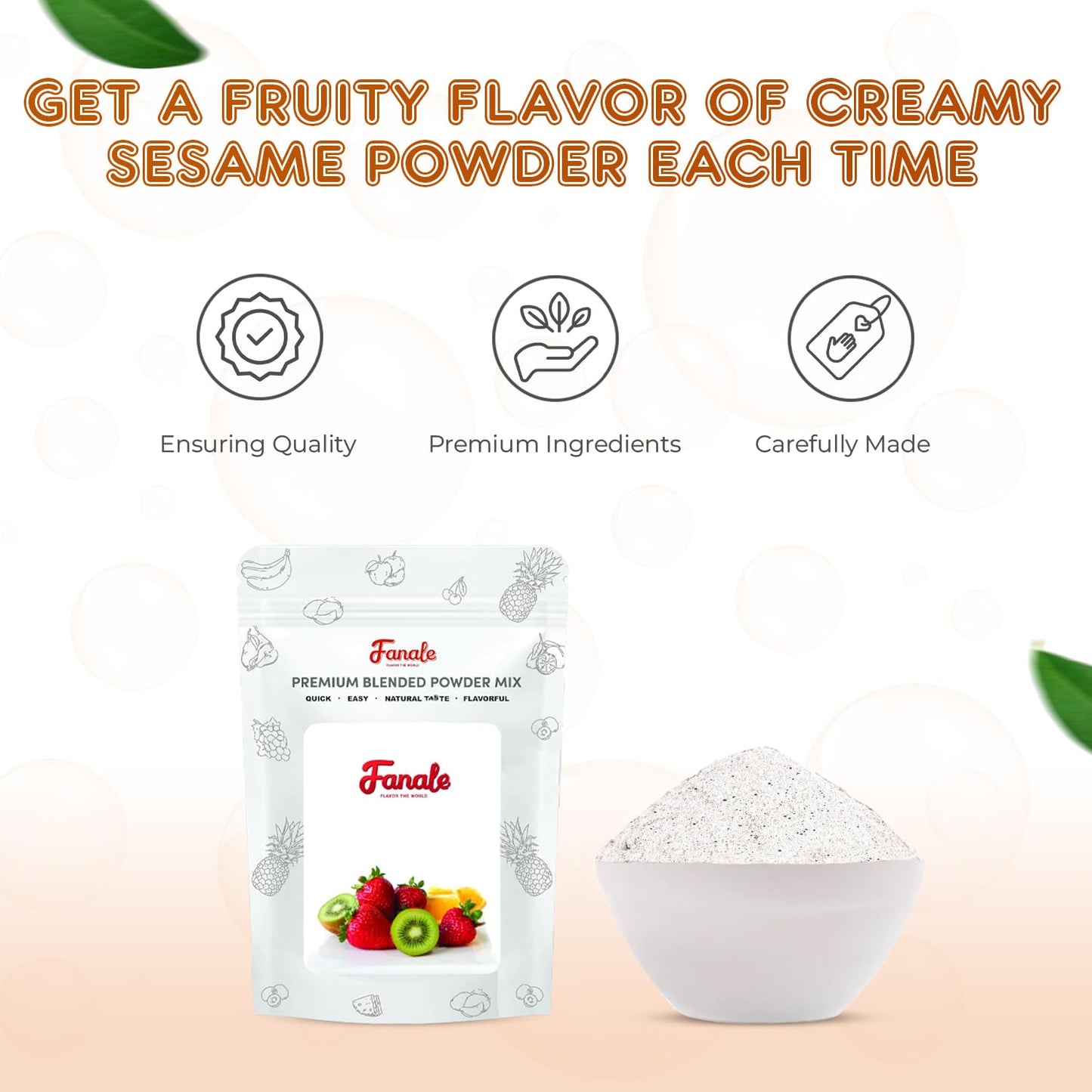 Fanale Premium Creamy Sesame Bubble Tea Flavoring Powder | Perfect For Baking, Smoothies, Desserts And Drinks | Instant Flavorin