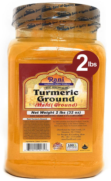 Rani Turmeric (Haldi) Root Powder Spice, (High Curcumin Content) 32Oz (2Lbs) 908G Bulk Pet Jar All Natural 100 Pure, Salt Free V