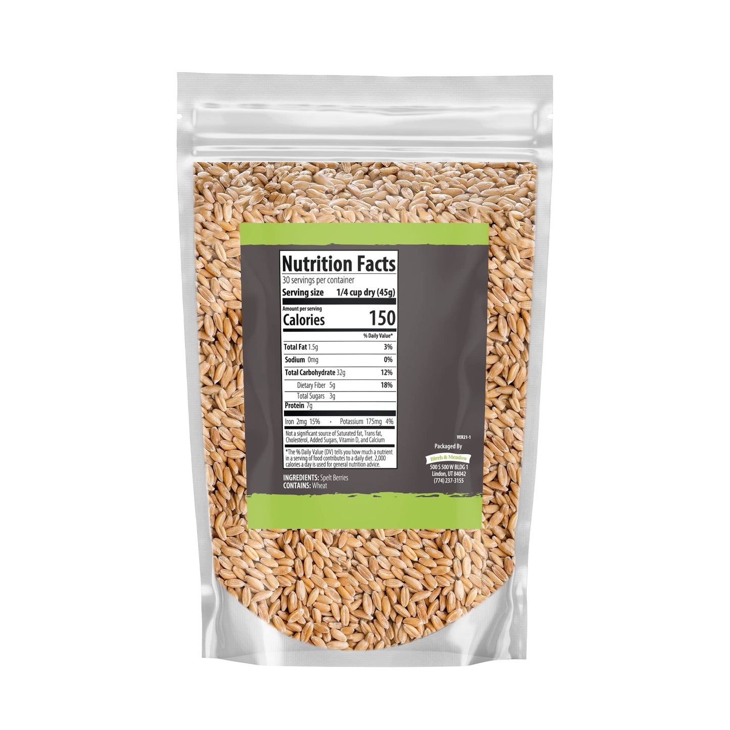 Birch & Meadow 3 lb of Spelt Berries, Dehulled, Non-GMO, Non-Irradiated