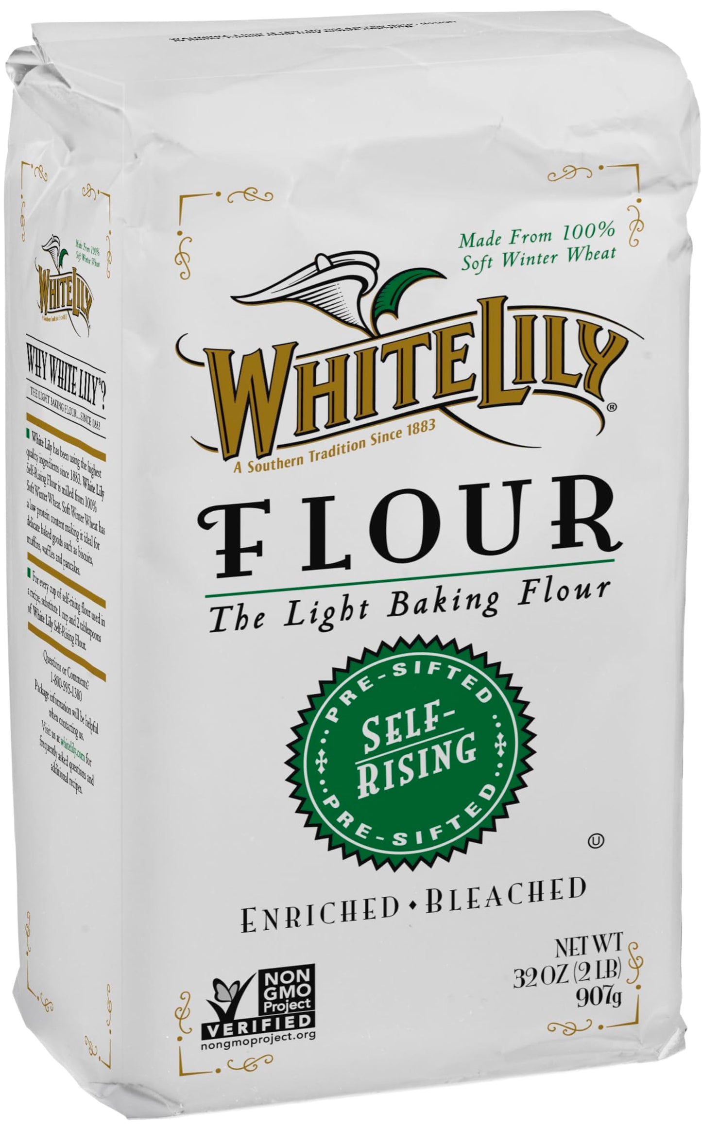 White Lily Self-Rising, Enriched Bleached Flour, 2 Lb Bag (Pack Of 2)