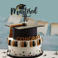 Black Glitter Mastered It Cake Topper,College Grad,Congratulations Mba Graduation Party Decorations Supplies