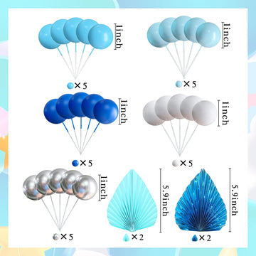 Blue Cake Decoration Blue Silver Balls Cake Topper Baby Shower Cake Decoration For Wedding Bridal Shower Birthday