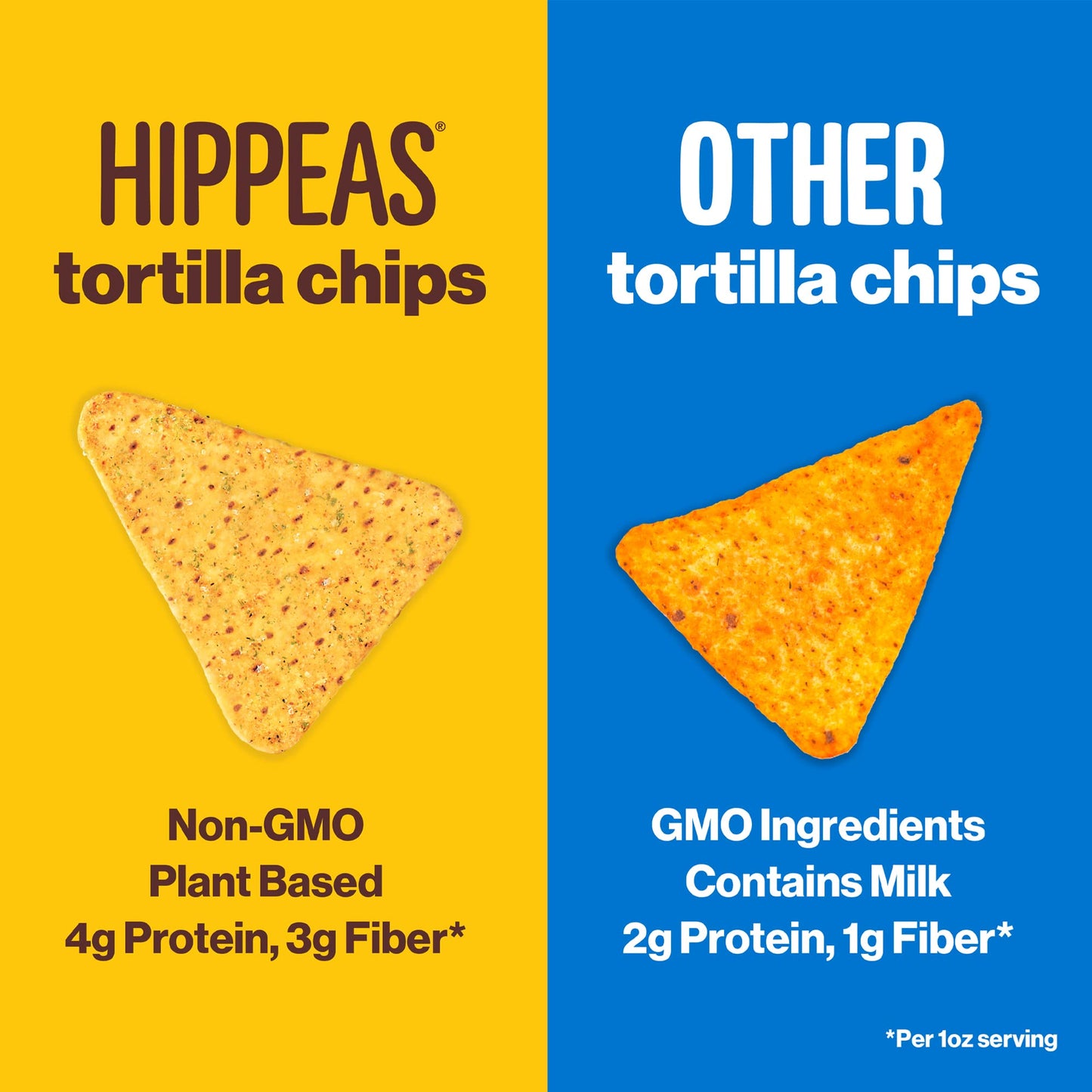 Hippeas Chickpea Tortilla Chips, Rockin Ranch, 1 Ounce (Pack of 18), 3g Protein, 3g Fiber, Vegan, Gluten-Free, Crunchy, Plant Pr