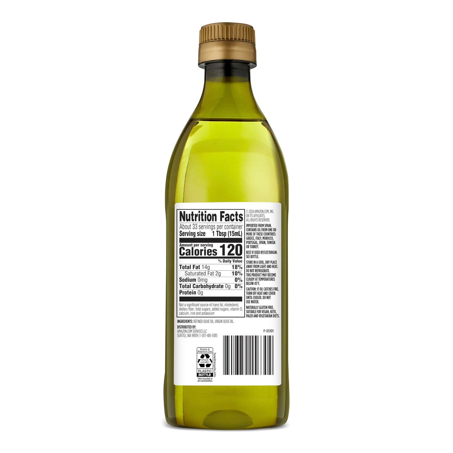 large online retailer Grocery Olive Oil, Light Flavor, 16.9 Fl Oz, Pack of 1