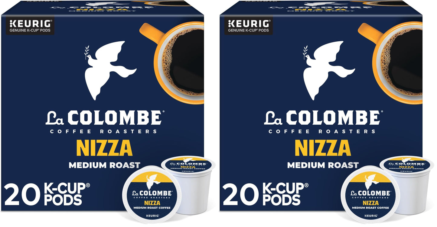 La Colombe Coffee Roasters Nizza Medium Roast Coffee, Single Serve Keurig K-Cup Pods, 20 Count Box (Pack of 2)