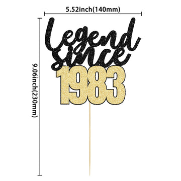 Gyufise 1Pcs Legend Since 1983 Cake Topper 40Th Birthday Cake Decoration Hello 40 Funny 40 And Fabulous Decoration For 40Th Wedd