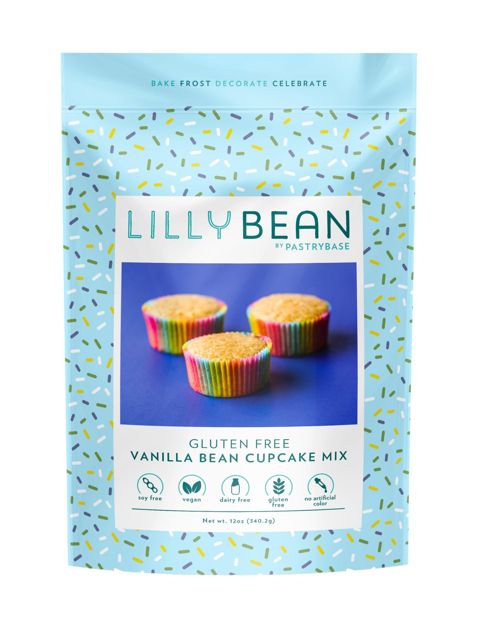 LillyBean Gluten Free Vanilla Bean Cake & Cupcake Mix - Vegan, Dairy & Soy Free - 12 oz