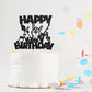 Monmon & Craft Rock Music Happy Birthday Cake Topper/Rock'N'Roll Theme/Musical Entertainment Birthday Party Decorations - Black