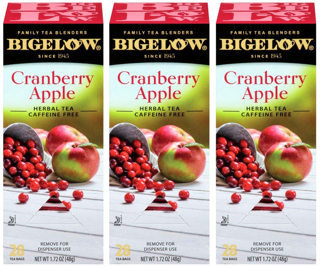 Bigelow Cranberry Apple Herbal Tea Bags 28-Count Box (Pack Of 3) Cranberry Apple Hibiscus Flavored Herbal Tea Bags All Natural N