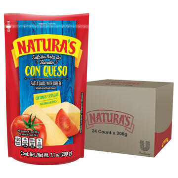 Naturas Cheese Pasta Sauce  Ready-to-Eat Salsa Con Queso in 7.1oz. Easy-Open Pouch (Pack of 24)
