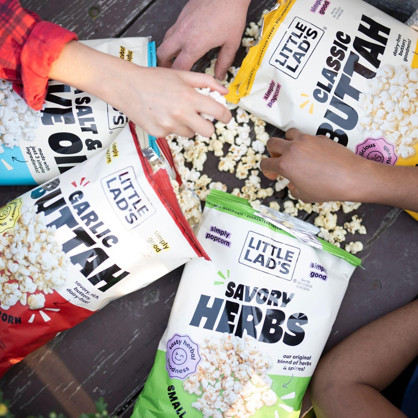 Little Lads Healthy Popcorn (Sea Salt & Olive Oil) - Vegan, Gluten-Free, Non-Gmo Mediterranean Style Popcorn With Fresh Sea Salt