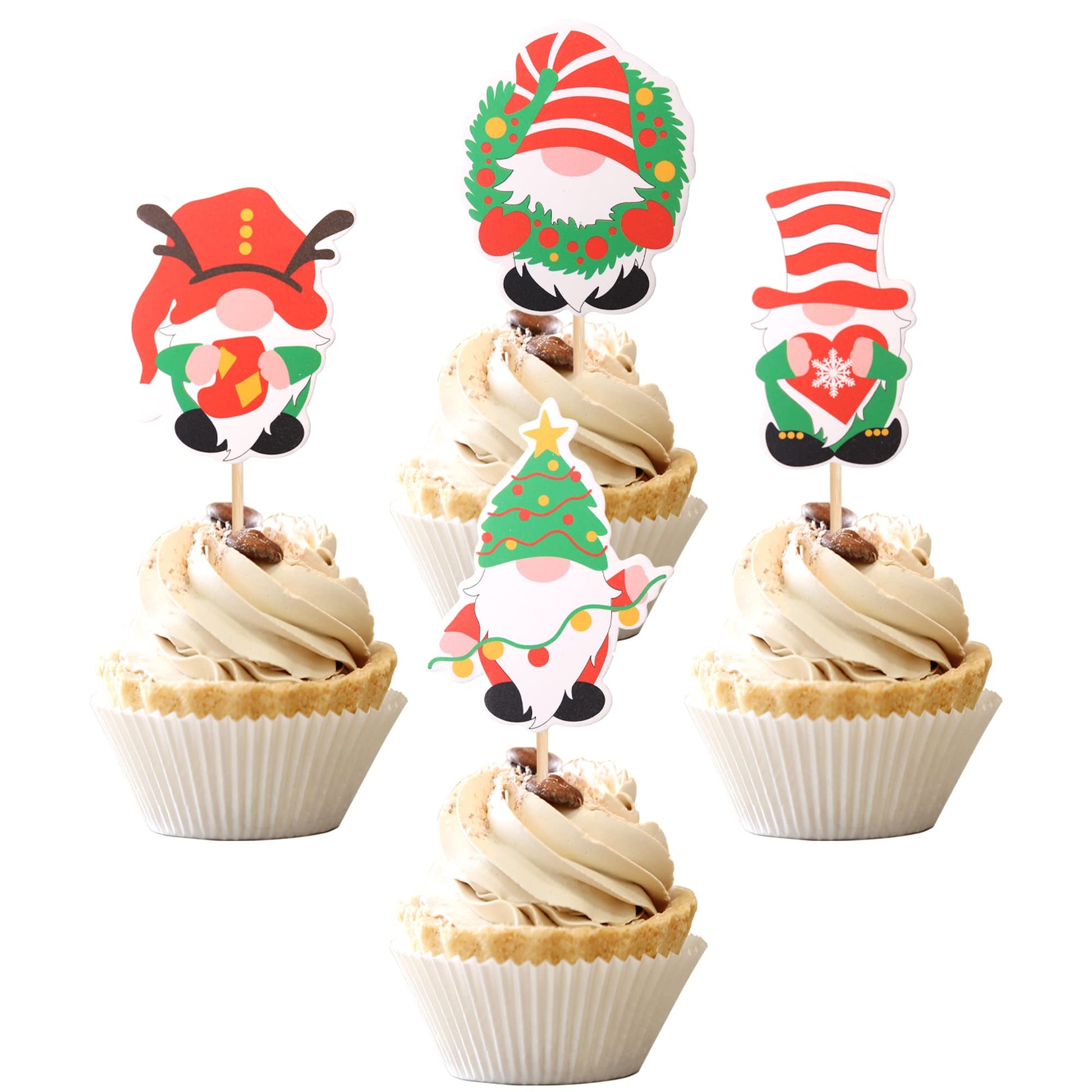 24 Pcs Valentine'S Day Elf Cupcake Toppers Gnomes Elf Sweet Love Valentines Cupcake Toppers Valentine'S Day Theme Baby Shower Ki