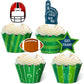 48Pcs Football Cupcake Topper Wrapper Party Supplies Decoration Sports Game Day Super Bowl Sunday