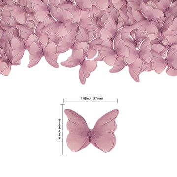 Gyufise 48Pcs Edible Butterfly Cake Decorations Butterfly Cupcake Topper Edible Wafer Paper Butterflies Edible Butterfly Cake Cu