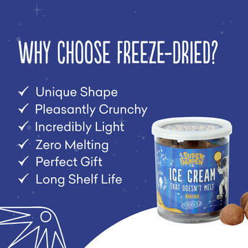 Supergarden Freeze Dried Ice Cream Banana - Crunchy Dessert for Kids - 1.41oz Pack
