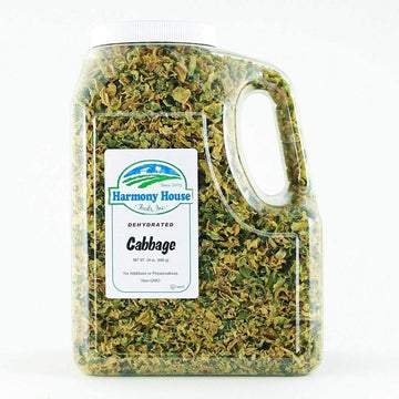 Harmony House Foods Dehydrated Cabbage Flakes - Air Dried Vegetables for Soup and Cooked Dishes, Great for Camping, Survival, and Backpacking, 24 Ounces