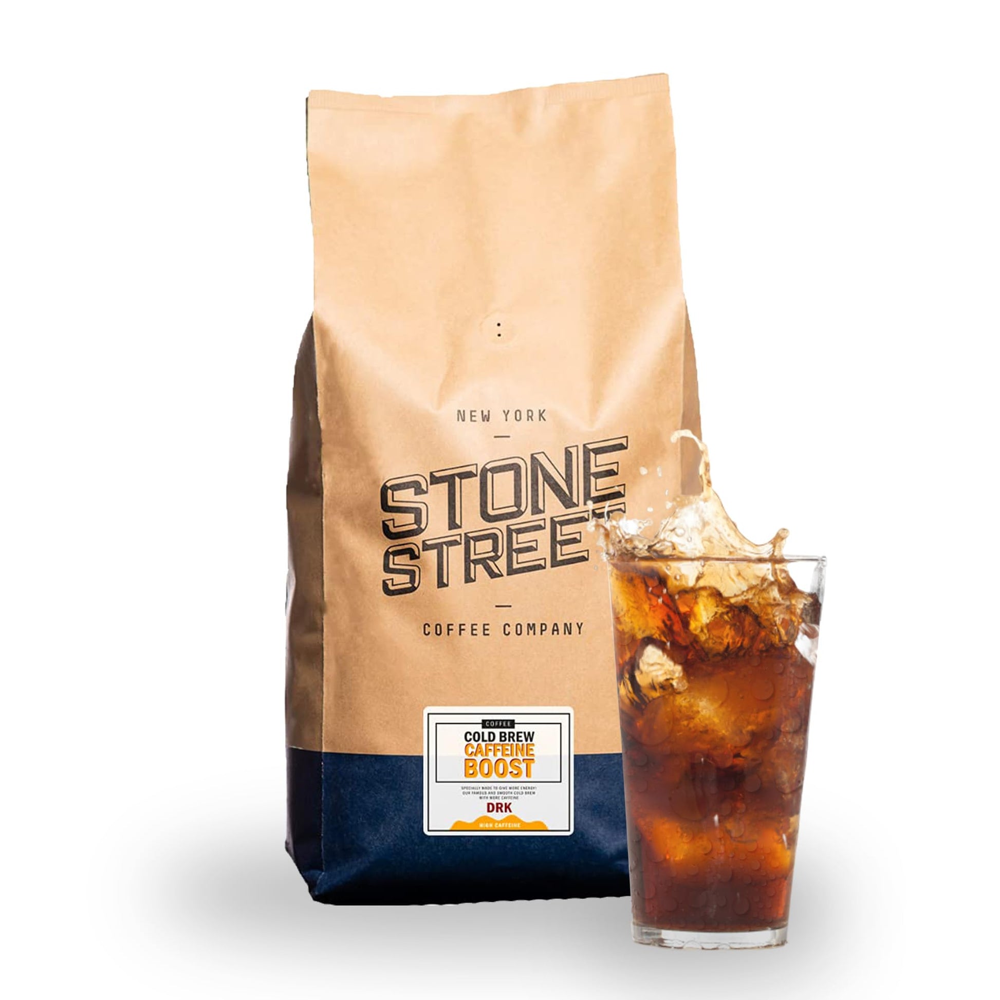 Stone Street Cold Brew Coffee, Boost Blend, Coarse Ground, Dark Roast, 5 LB