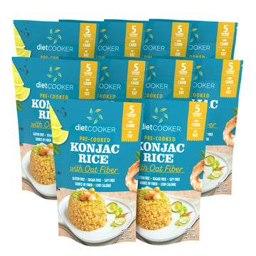 Shirataki Rice  Diet Cooker Konjac Rice 10 Pack Inside  Keto & Vegan Friendly  9.52 Oz  Odor Free  Low Calorie  Zero Net Carbs  Slim Rice Healthy Diet Food With Oat Fiber