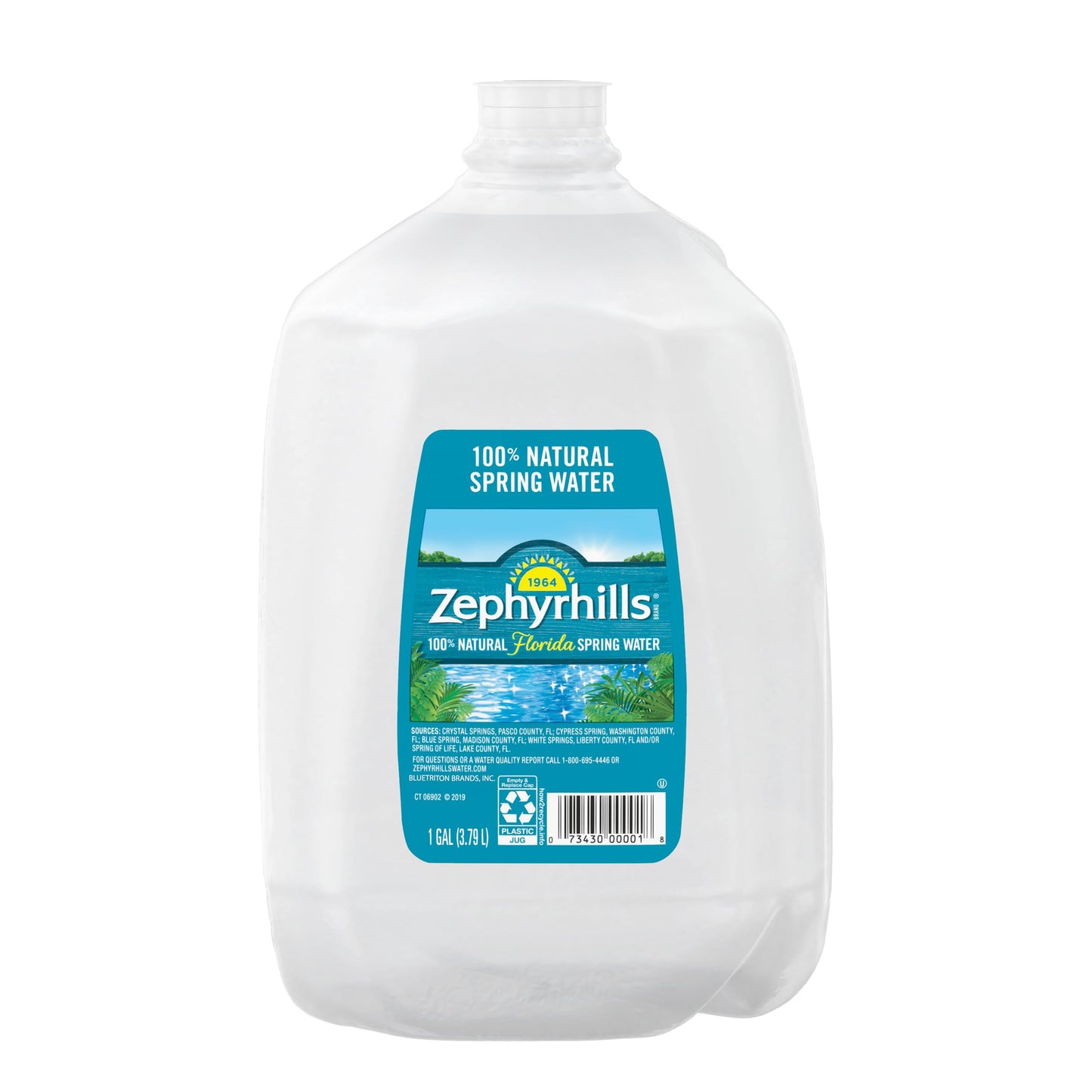 Zephyrhills Spring Water, 1 Gallon Case of 6 - 12 Pack, Refreshing Natural Drinking Water, Perfect for Hydration and Convenience