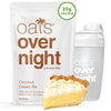 Oats Overnight Coconut Cream Pie Overnight Oats, 20g Protein, High Fiber, Gluten Free, 2.8 oz (Pack of 8 + Bottle)