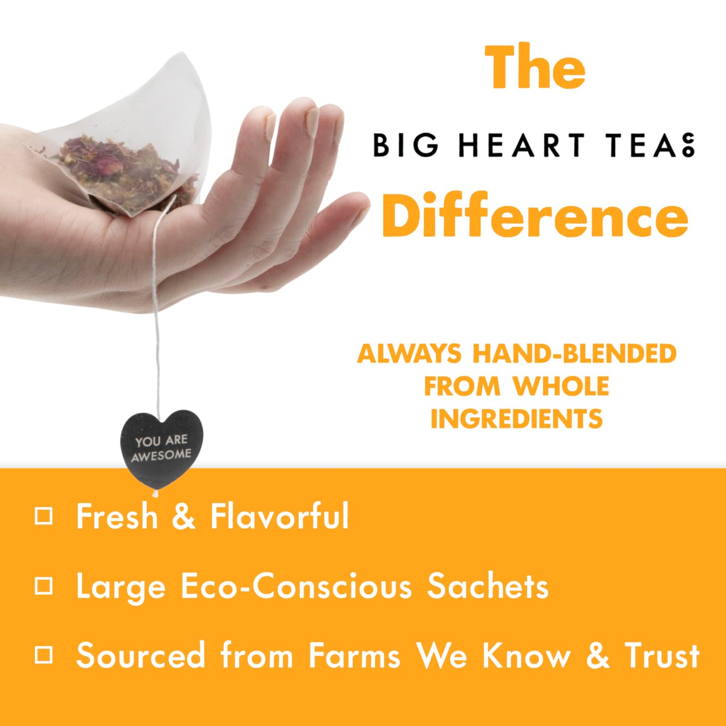Big Heart Tea Co. Organic Tea Bags - Cup of Sunshine Turmeric & Ginger - 20 Bags