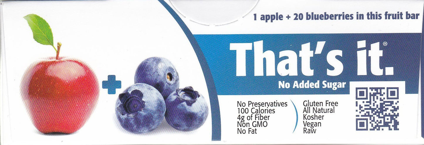 That'S It Fruit Bars, Apple And Blueberry, Pack Of 24 (2 Cases)