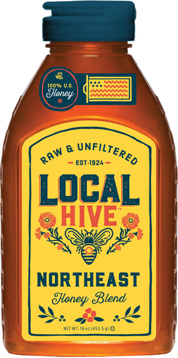 Local Hive Northeast Raw Unfiltered Honey 16Oz. 100% Us Honey Sourced From American Bees And Beekeepers.
