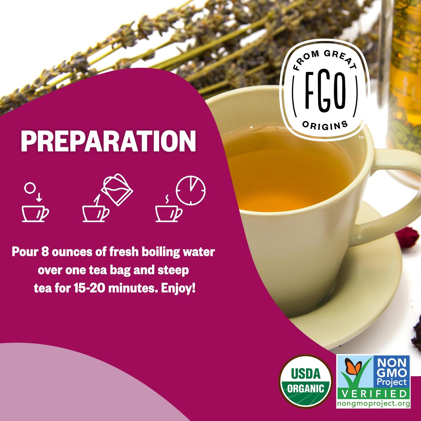 FGO Organic Milk Thistle Tea Bags, 100 Count, Eco-Conscious Packaging, Model FGO-MLKT-TEAB-100