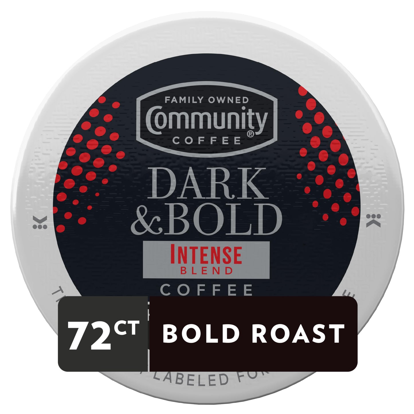 Community Coffee Dark Roast Coffee Pods, Intense Blend, 72 Count, Compatible with Keurig 2.0, 12 Count (Pack of 6)