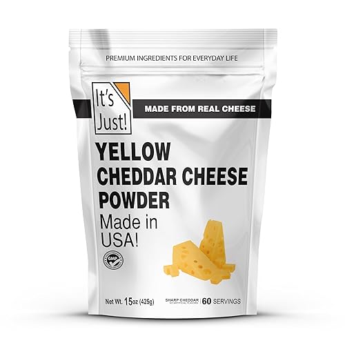It's Just! Cheddar Cheese Powder, 15oz - Real Cheese, Shelf Stable, Perfect for Cheese Sauce & Flavor Sprinkling - Made in USA