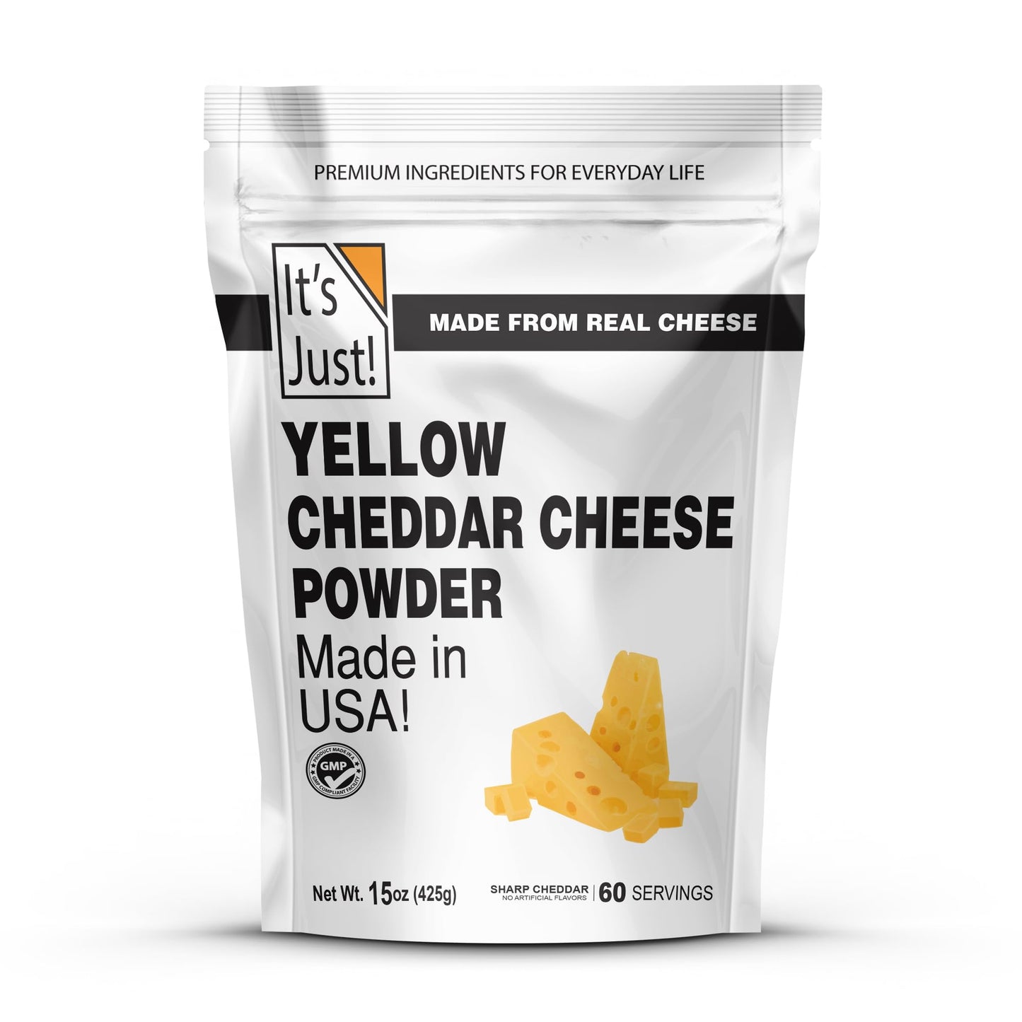 It's Just! Cheddar Cheese Powder, 15oz - Real Cheese, Shelf Stable, Perfect for Cheese Sauce & Flavor Sprinkling - Made in USA