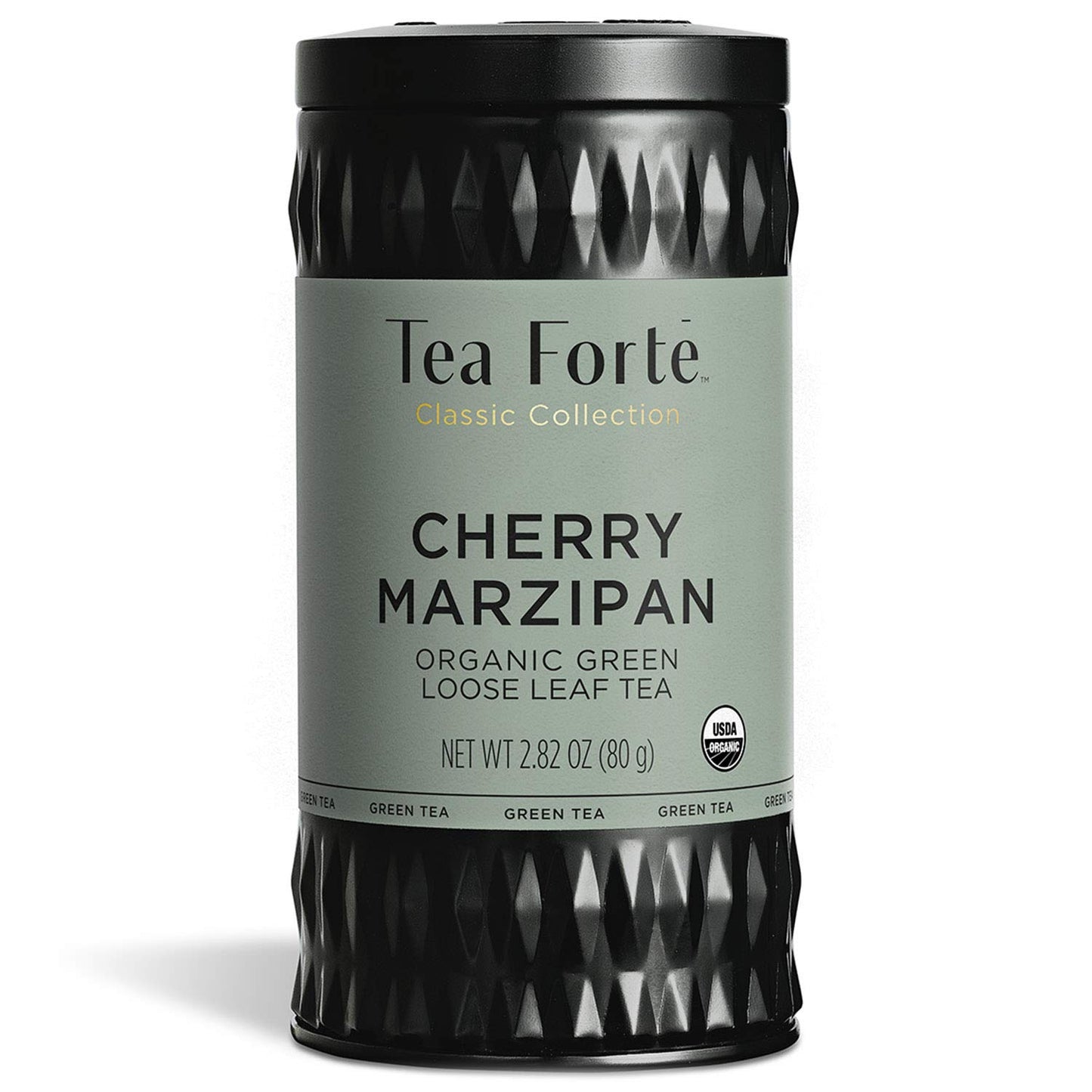 Tea Forte Organic Green Tea Loose Leaf Canister, Cherry Marzipan, 2.82 Ounce, Makes 35-50 Cups