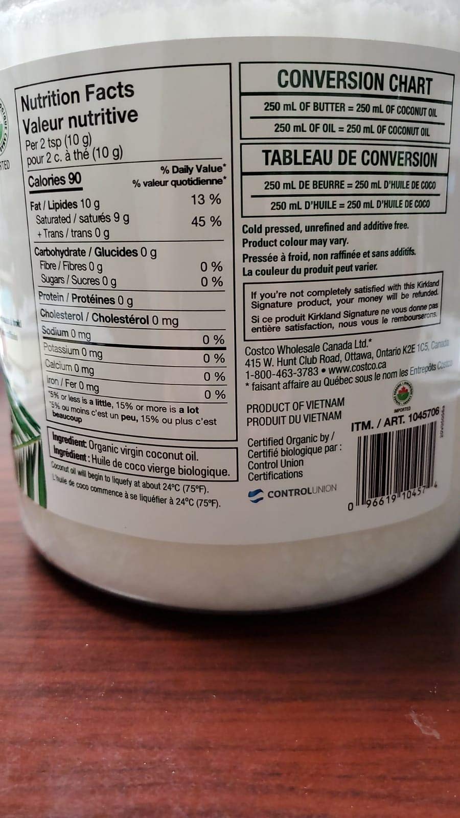 Kirkland Signature Organic Virgin Coconut Oil, Cold Pressed & Unrefined, 84 Fl Oz - Pure, Natural Cooking Oil
