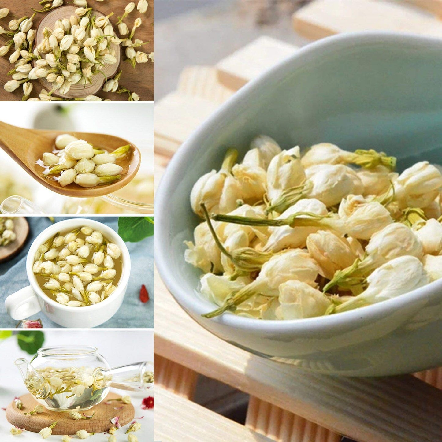 Coolcrafts Dried Jasmine Flowers Culinary Jasmine Buds Dried Flowers For Tea, Baking, Crafting - 2 Oz
