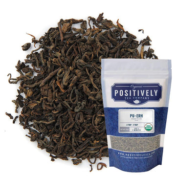 Organic Positively Tea Company Pu-Erh Tea Loose Leaf 4 Ounce Tea