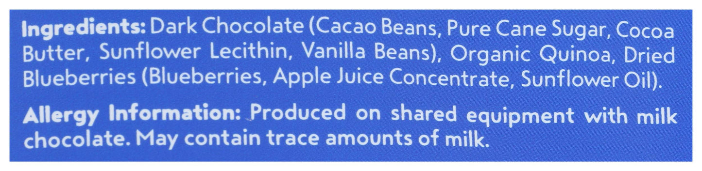 Undercover Chocolate Co Dark Chocolate + Blueberries Crispy Quinoa Snack, 2 Oz