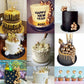 HZMM Foam Pearl Balls Cake Toppers, 25 Pcs, Gold, Model 800400, for Birthdays, Weddings, Baby Showers
