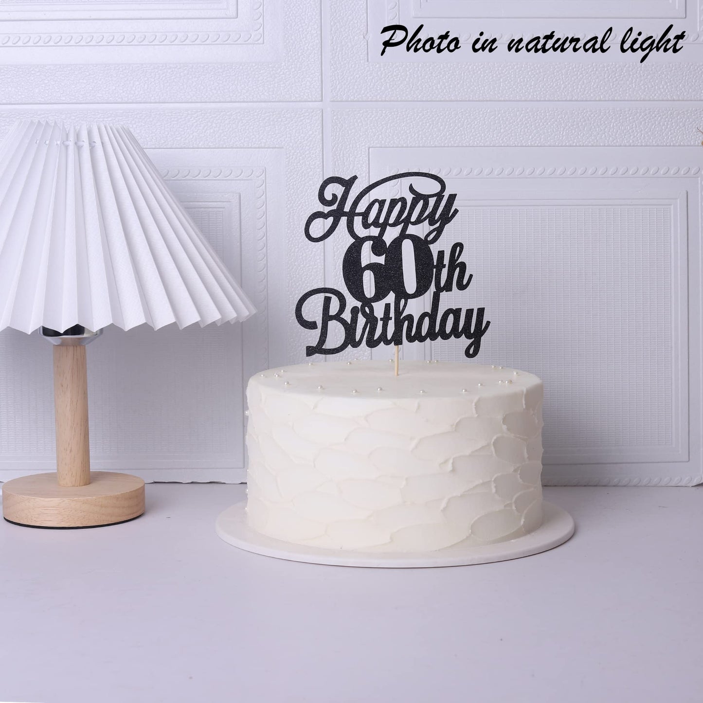 Rssta i Birthday Cake Topper Black Glitter 60 & Fabulous, Celebrating 60th Birthday, Model XM063-new-Black 60th