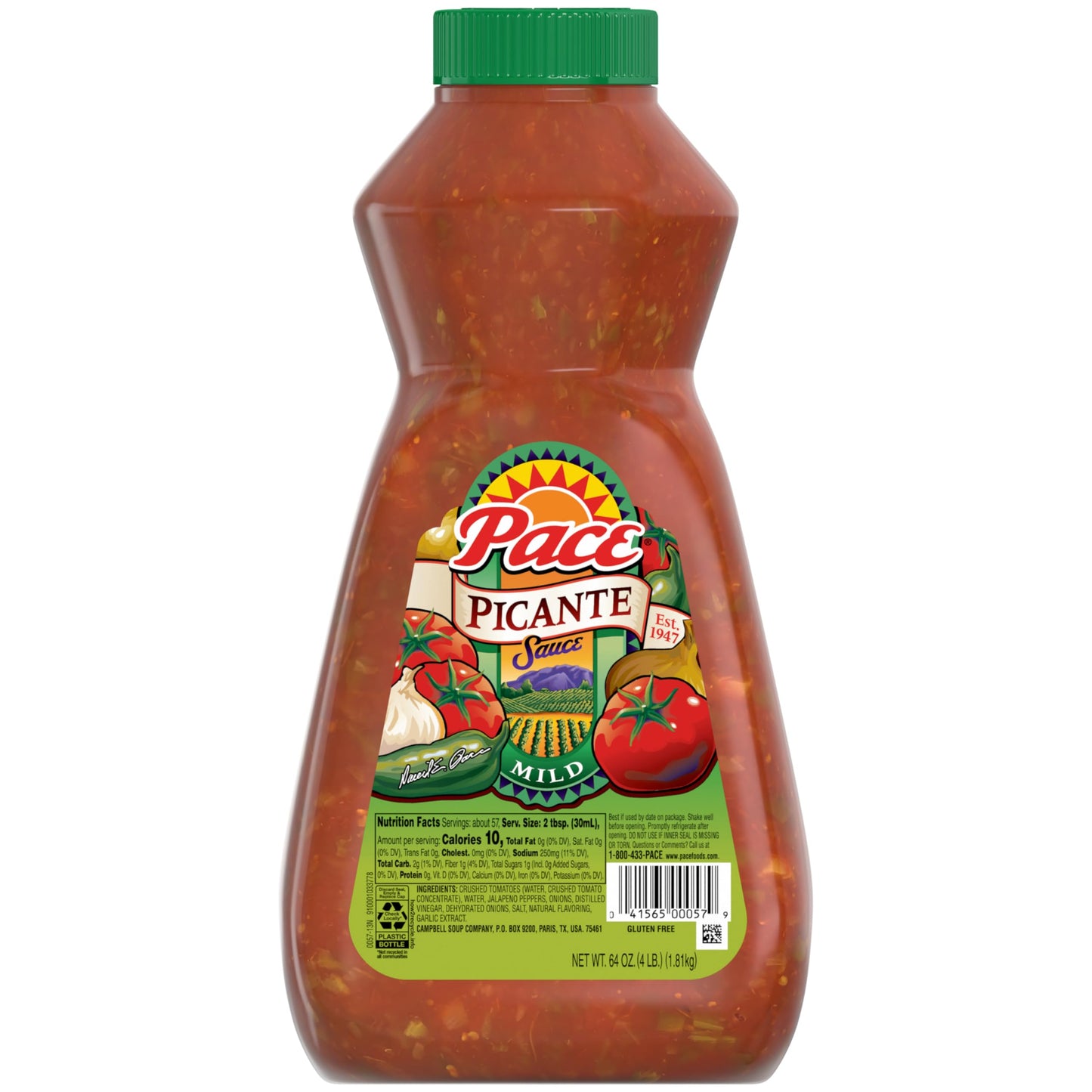 Pace Mild Picante Sauce With Jalapeño, Tomato & Onion, 64 Oz Bottle